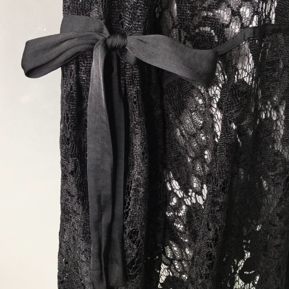 New Free People Women's Black Boho Lace Long Sleeve Dress Size Small - Picture 5 of 15